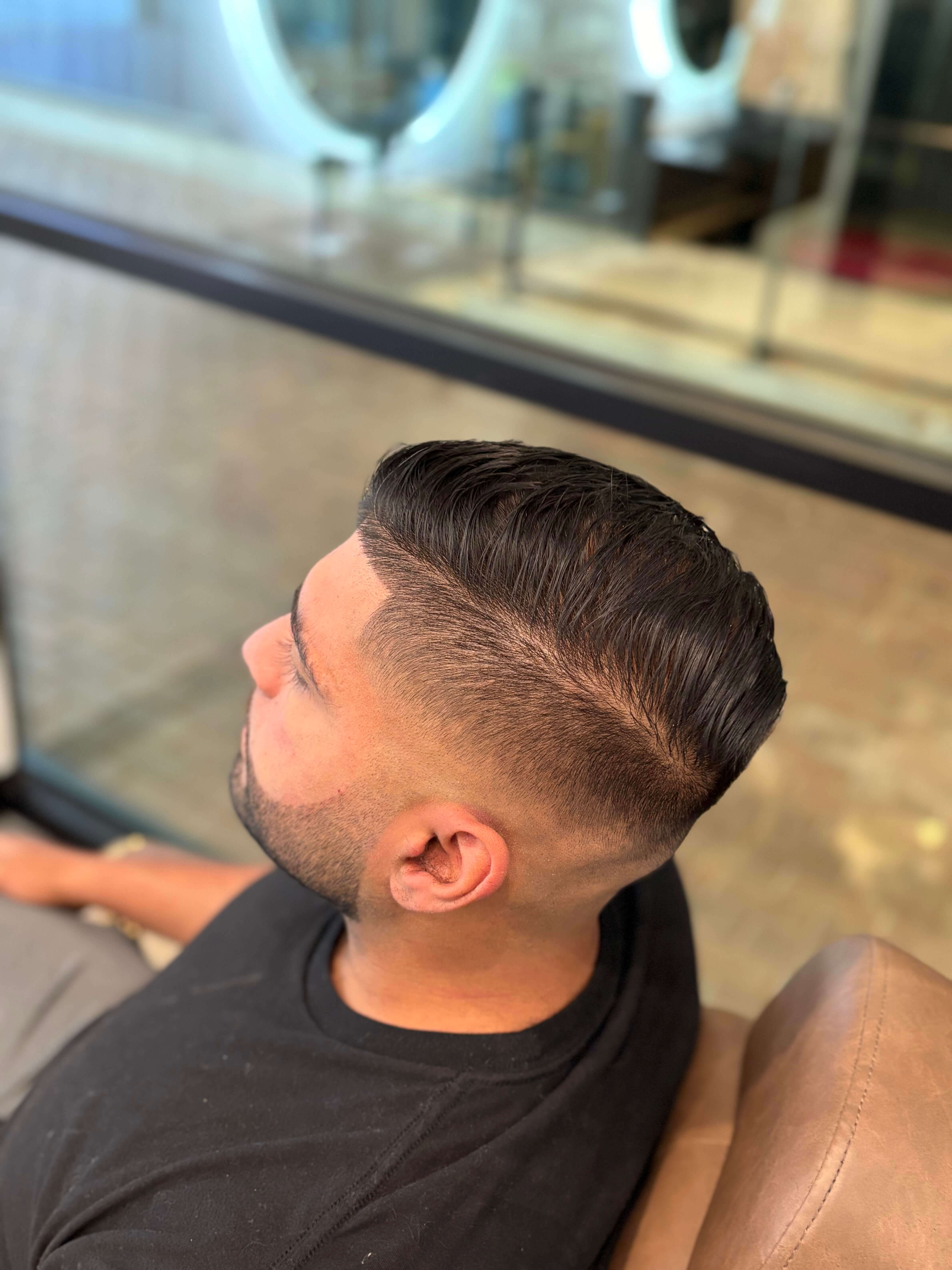 Mid Skin Fade Comb Over at Ritual Barber Studio