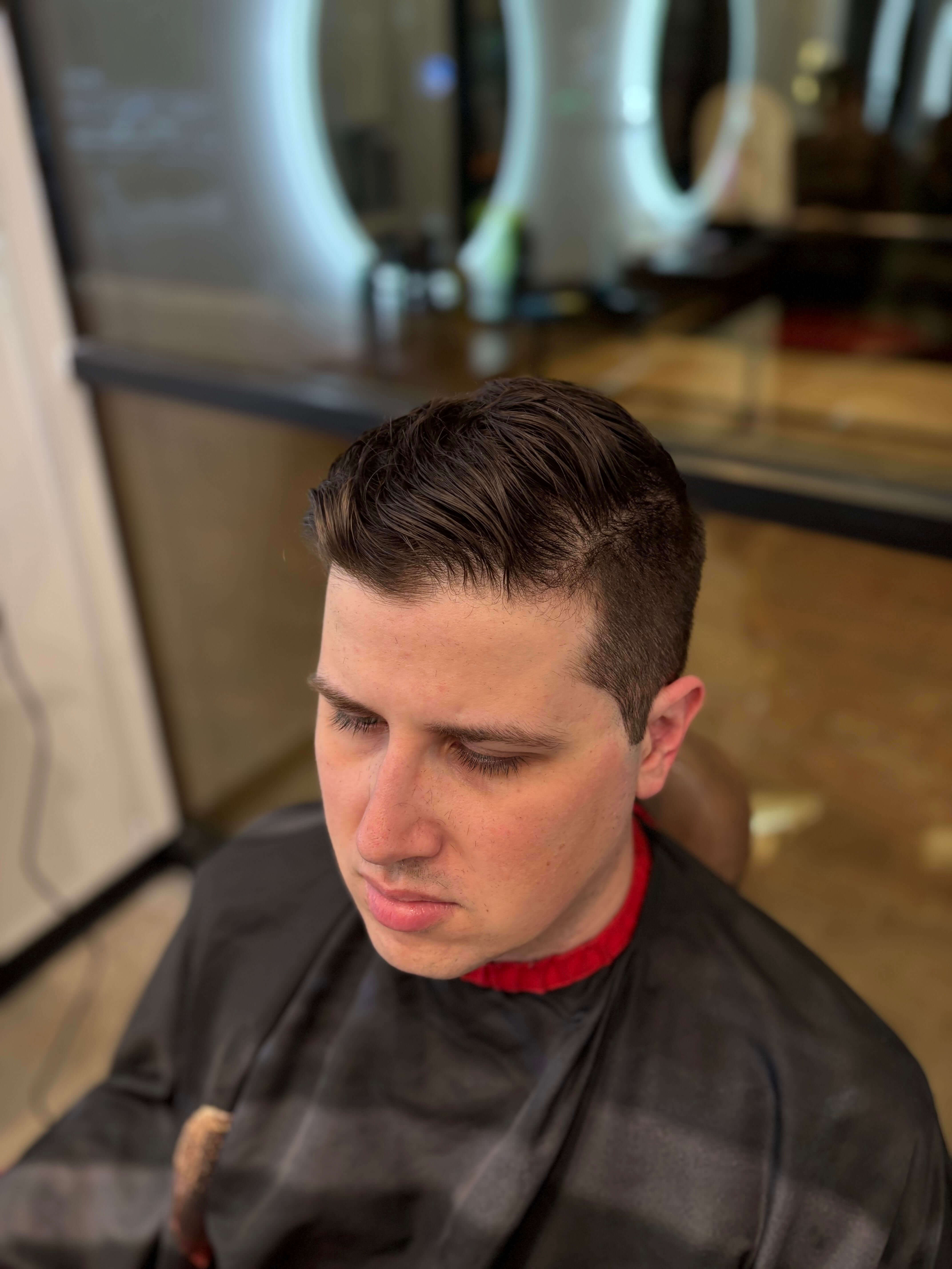 Short Textured Crop with Temple Taper at Ritual Barber Studio
